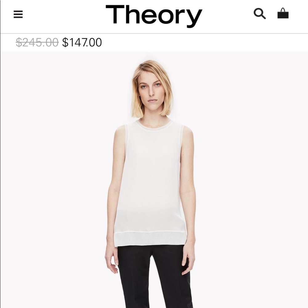 NWT Theory combo silk tee